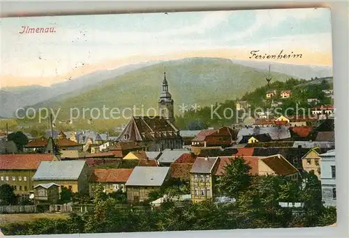 AK / Ansichtskarte Ilmenau_Thueringen Ortsansicht mit Kirche Blick zum Ferienheim Ilmenau Thueringen