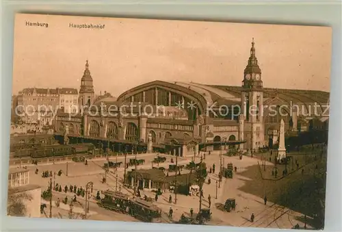 AK / Ansichtskarte Hamburg Hauptbahnhof Strassenbahn Denkmal Hamburg