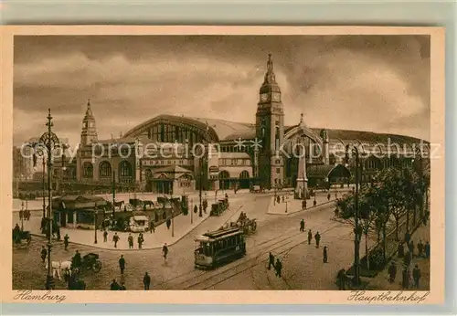 AK / Ansichtskarte Hamburg Hauptbahnhof Strassenbahn Denkmal Hamburg