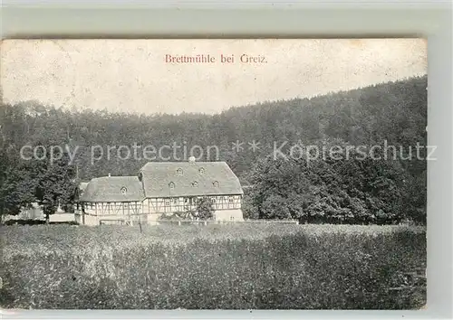 AK / Ansichtskarte Greiz_Thueringen Brettmuehle Greiz Thueringen