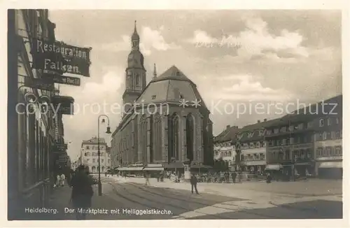 AK / Ansichtskarte Heidelberg_Neckar Marktplatz mit Heiliggeistkirche Heidelberg Neckar