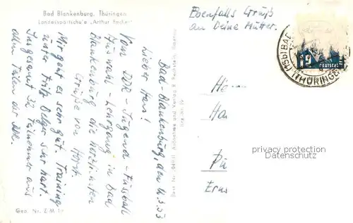 AK / Ansichtskarte Bad_Blankenburg Landessportschule Arthur Becker Bad_Blankenburg