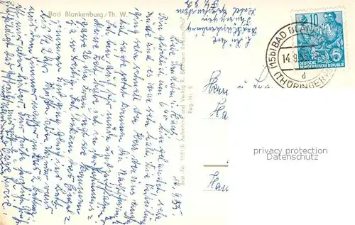 AK / Ansichtskarte Bad_Blankenburg Ortspartie Bad_Blankenburg