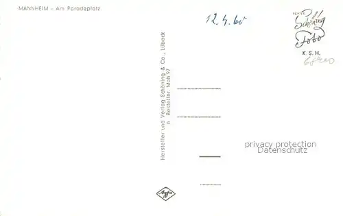 AK / Ansichtskarte Mannheim Am Paradeplatz Mannheim