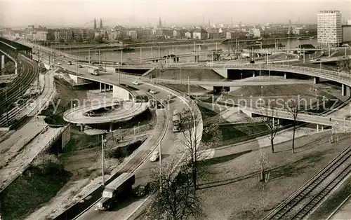AK / Ansichtskarte Mannheim Rheinbrueckenauffahrt Ludwigshafen Mannheim