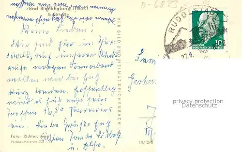 AK / Ansichtskarte Bad_Blankenburg Stadthalle Bad_Blankenburg