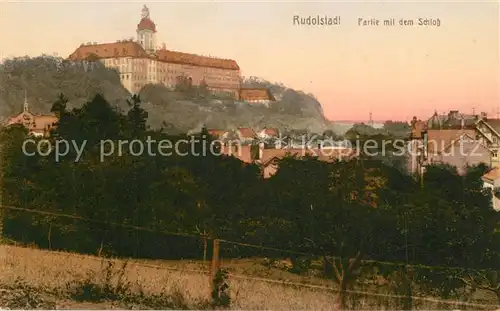 AK / Ansichtskarte Rudolstadt Partie mit dem Schloss Rudolstadt