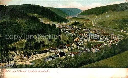 AK / Ansichtskarte Calw Panorama mit Hoeherer Handelshochschule Calw