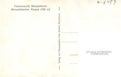 AK / Ansichtskarte Meuselbach Schwarzmuehle Total mit Meuselbacher Kuppe Meuselbach Schwarzmuehle