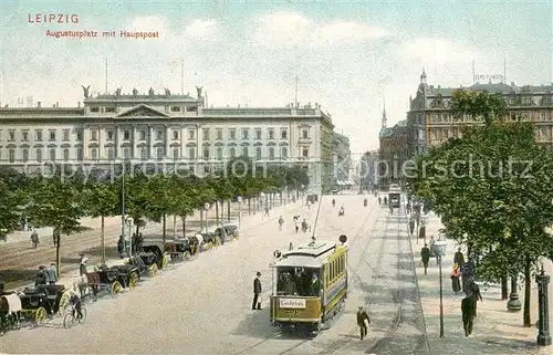 AK / Ansichtskarte Leipzig Augustusplatz mit Hauptpost Leipzig