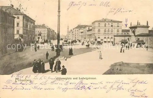 AK / Ansichtskarte Muenchen Odeonsplatz und Ludwigstrasse Muenchen