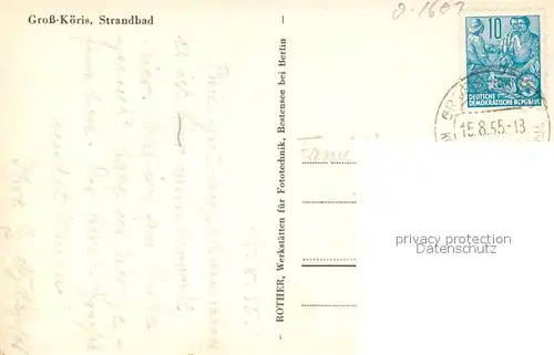 AK / Ansichtskarte Gross_Koeris Strandbad Gross Koeris