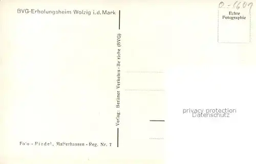 AK / Ansichtskarte Wolzig BVG Erholungsheim Wolzig