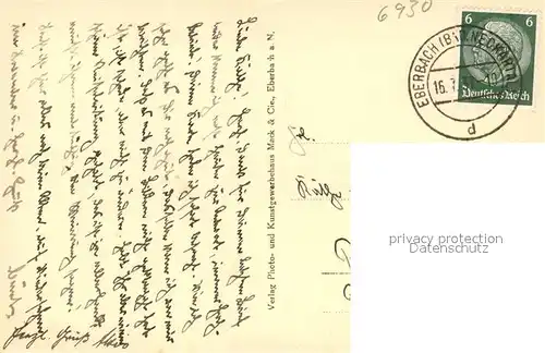 AK / Ansichtskarte Eberbach_Neckar Ortsansicht Eberbach Neckar