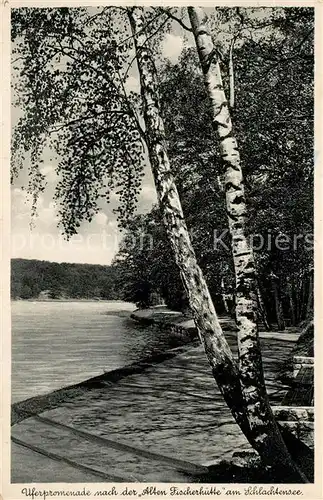 AK / Ansichtskarte Zehlendorf_Berlin Uferpromenade nach der Alten Fischerhuette am Schlachtensee Mezzochrom Nr. 1844 Zehlendorf_Berlin