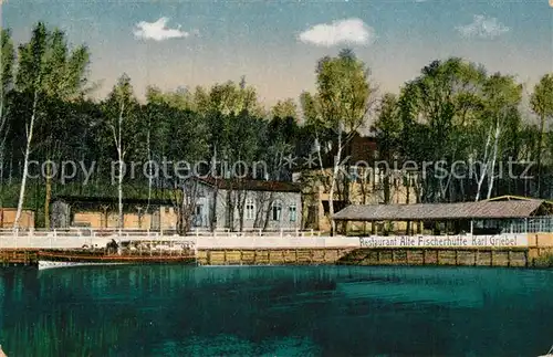 AK / Ansichtskarte Zehlendorf_Berlin Restaurant Alte Fischerhuette am Schlachtensee Zehlendorf_Berlin