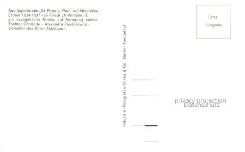AK / Ansichtskarte Nikolskoe_Berlin Havel Wochenendkirche Peter und Paul Nikolskoe Berlin