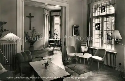 AK / Ansichtskarte Zehlendorf_Berlin Muettererholungsheim der ev. Frauenhilfe am Schlachtensee Tagesraum Zehlendorf_Berlin