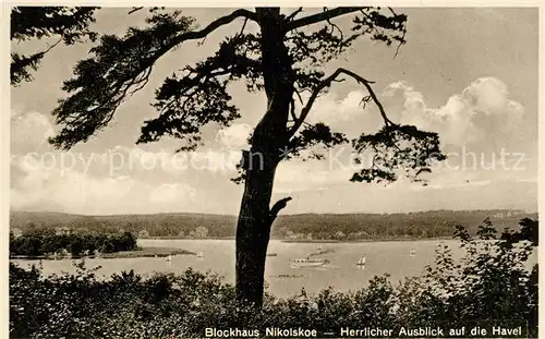 AK / Ansichtskarte Nikolskoe_Berlin Ausblick vom Restaurant Blockhaus auf die Havel Nikolskoe Berlin