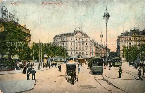 AK / Ansichtskarte Berlin Potsdamer Platz Strassenbahn Pferdekutsche Berlin