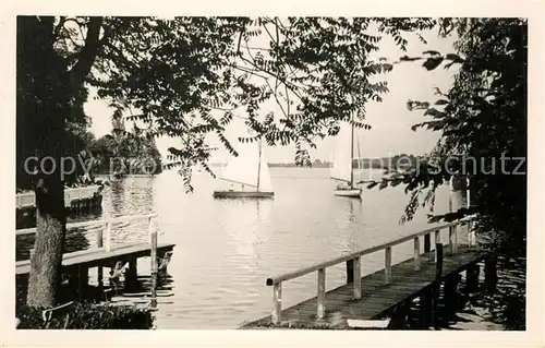 AK / Ansichtskarte Tornow_Teupitz Steg am Teupitzsee Segelboot Tornow Teupitz