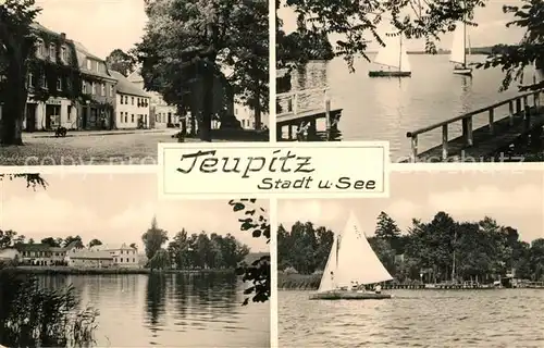 AK / Ansichtskarte Teupitz Stadt und See Segelboot Teupitz