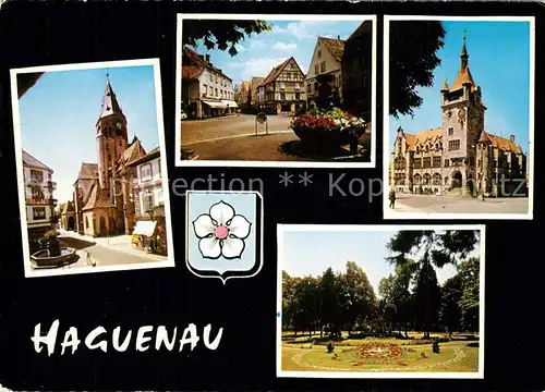 AK / Ansichtskarte Haguenau_Bas_Rhin Eglise Musee Horloge Fleurie Haguenau_Bas_Rhin