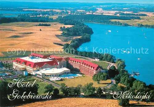 AK / Ansichtskarte Mikolajki_Ostpreussen Fliegeraufnahme Hotel Gotebiewski Mikolajki_Ostpreussen
