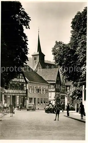 AK / Ansichtskarte Mosbach_Baden Hauptstrasse Kirche Stadt der Fachwerkbauten Mosbach_Baden