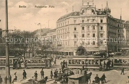 AK / Ansichtskarte Berlin Potsdamer Platz Strassenbahn Pferdebus Soldatenbrief Berlin