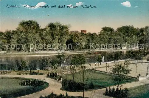 AK / Ansichtskarte Spandau Wroehmaennerplatz mit Blick auf den Juliusturm Spandau