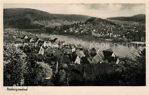AK / Ansichtskarte Neckargemuend Panorama Blick ueber den Neckar Neckargemuend
