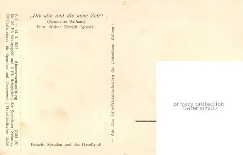 AK / Ansichtskarte Spandau Rathaus Serie Die alte und die neue Zeit Bild 19 Spandau