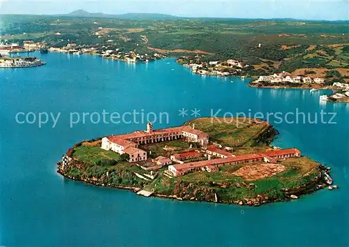 AK / Ansichtskarte Puerto_de_Mahon Fliegeraufnahme Isla de Rev Puerto_de_Mahon