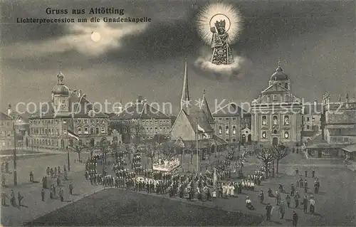 AK / Ansichtskarte Altoetting Lichterprocession um die Gnadenkapelle Altoetting