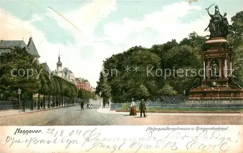 AK / Ansichtskarte Hannover Hohenzollernstrasse und Kriegerdenkmal Hannover