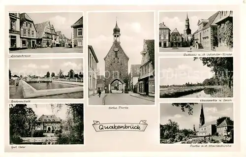AK / Ansichtskarte Quakenbrueck Langestr Freibad Hohe Pforte Rathaus und St Sylvester Kirche Havepartie Gut Vehr Marienkirche Quakenbrueck