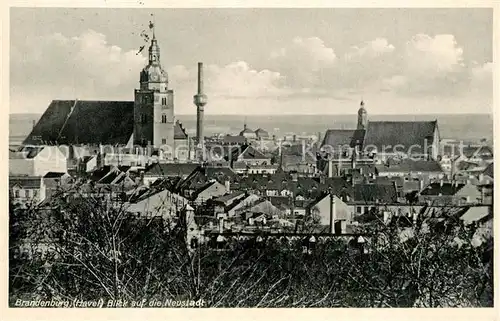 AK / Ansichtskarte Brandenburg_Havel Blick auf die Neustadt mit Kirchen Brandenburg Havel