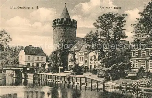 AK / Ansichtskarte Brandenburg_Havel Steintor Turm Brandenburg Havel