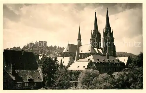 AK / Ansichtskarte Marburg_Lahn St Elisabethkirche und Schloss Marburg_Lahn