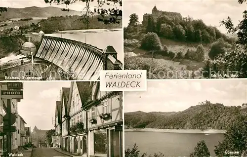 AK / Ansichtskarte Waldeck_Edersee Sperrmauer Schloss Ortsmotiv Waldeck Edersee