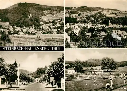 AK / Ansichtskarte Steinbach_Hallenberg Hauptstrass Hallenburg Freibad Steinbach_Hallenberg