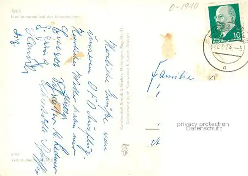 AK / Ansichtskarte Kyritz_Brandenburg Insel Restaurant auf der Untersee Insel Kyritz Brandenburg