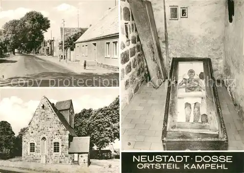 AK / Ansichtskarte Neustadt_Dosse Kampehl 700 j?hrige Wehrkirche mit nicht verwestem Leichnam des 1703 verstorbenen Ritters von Kahlbutz Neustadt_Dosse