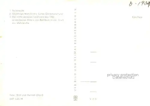 AK / Ansichtskarte Neustadt_Dosse Kampehl 700 j?hrige Wehrkirche mit nicht verwestem Leichnam des 1703 verstorbenen Ritters von Kahlbutz Neustadt_Dosse