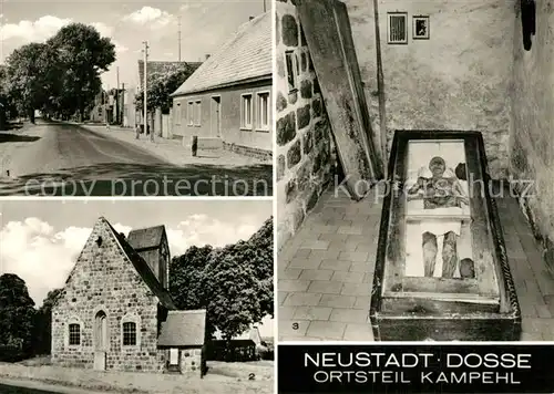 AK / Ansichtskarte Neustadt_Dosse Kampehl 700 j?hrige Wehrkirche mit nicht verwestem Leichnam des 1703 verstorbenen Ritters von Kahlbutz Neustadt_Dosse