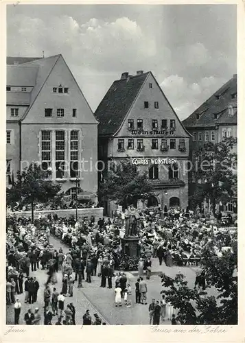 AK / Ansichtskarte Jena_Thueringen Studenten Fruehschoppen vor Goehres Weinstuben auf dem Markt Jena Thueringen