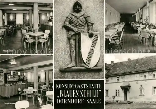 AK / Ansichtskarte Dorndorf Steudnitz Konum Gaststaette Blaues Schild Gastzimmer Kolonnade  Dorndorf Steudnitz