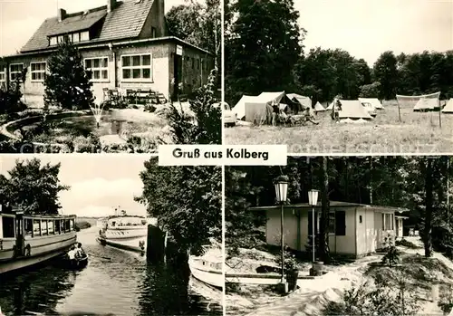 AK / Ansichtskarte Kolberg_Wolziger_See Campingplatz Schiffsanlegestelle Kolberg_Wolziger_See