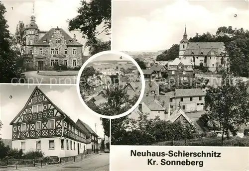 AK / Ansichtskarte Neuhaus Schierschnitz Schloss Teilansichten Gemeindebibliothek  Neuhaus Schierschnitz